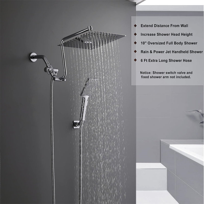 YITAHOME Rain Dual Shower Head 2.5 GPM GPM Wayfair